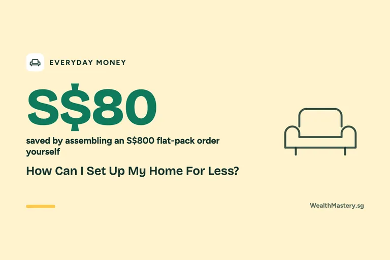Card showing S$80: How Can I Set Up My Home For Less?