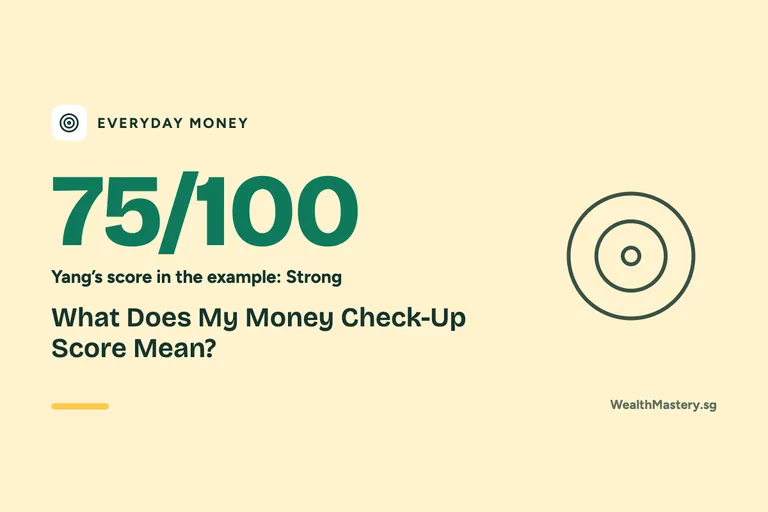 Card showing 75/100: What Does My Money Check-Up Score Mean?